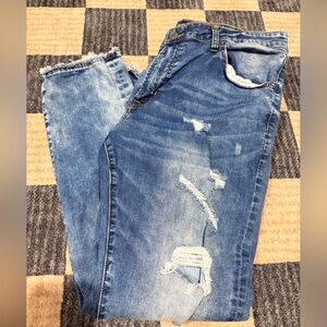 American Eagle Outfitters 38x30 Light Blue Ripped Slim Jeans